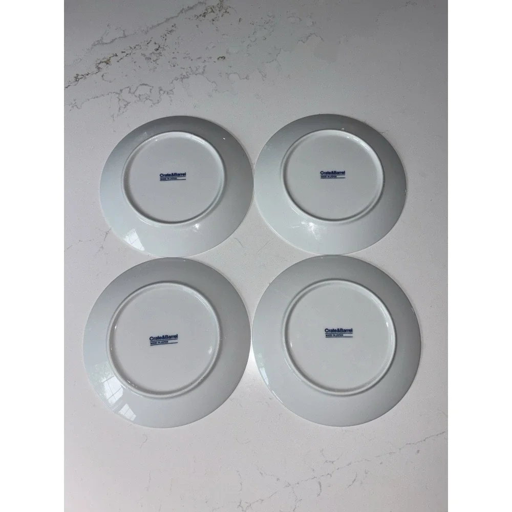 Set of 4 Crate & Barrel Maison Cobalt Blue Dessert Plates Made In Japan 7